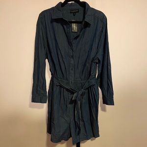 NWT Lane Bryant Chambray Long Sleeve Romper Size18